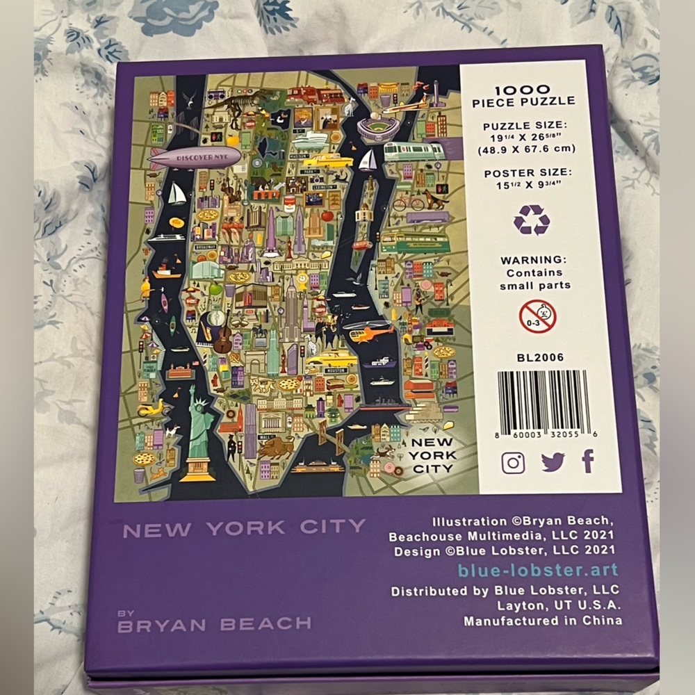 1000 piece NYC lpuzzle - Blue Lobster jigsaw puzzle puzzle - Picture 2 of 5